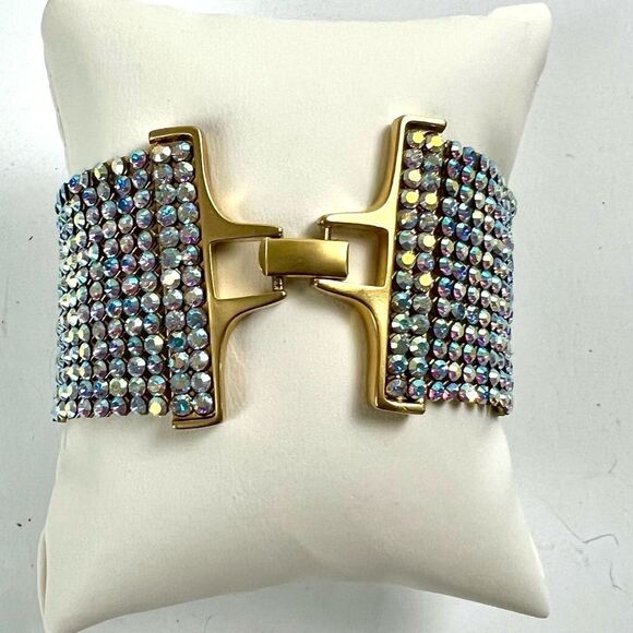 Swarovski Crystal Mesh Wide Bracelet - Picture 6 of 12